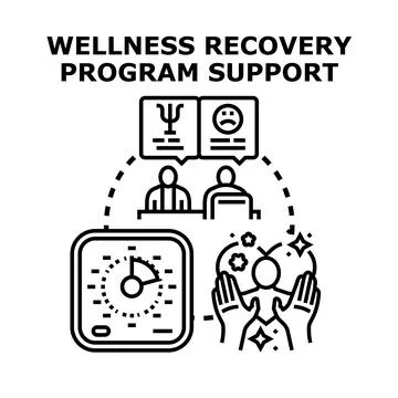 Wellness recovery program support group sessions aiding mental health progres Stock Illustration