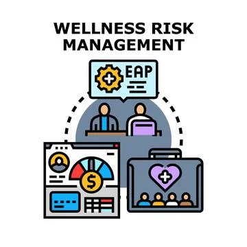 Wellness risk management program protecting employee well being Stock-Illustration