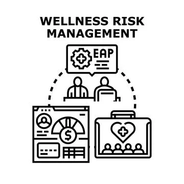 Wellness risk management program protecting employee well being Stock Illustration