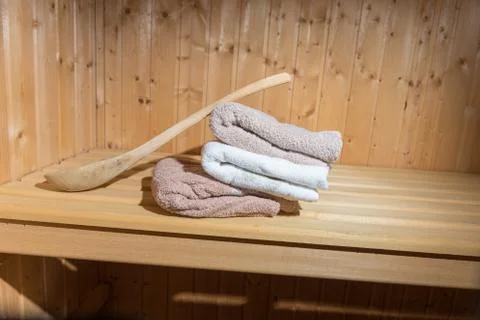 Wellness in a sauna Stock Photos