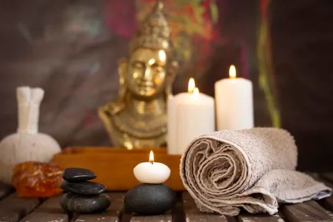 Wellness spa composition Stock Photos