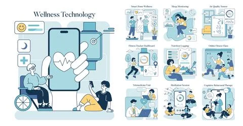 Wellness Technology. Flat Vector Illustration Stockillustratie