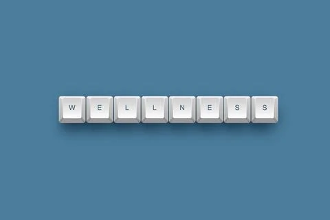 Wellness text on a 3d keyboard button with shadow concept series イラスト素材