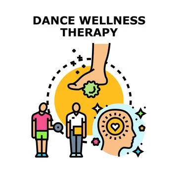 Wellness therapy concept with dance movement and body care Stock Illustration