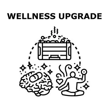 Wellness upgrade concept improving mind body spirit Ilustración de archivo