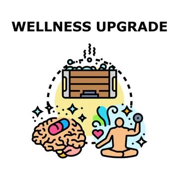 Wellness upgrade concept improving mind body spirit Ilustración de archivo