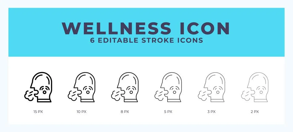 Wellness vector icon for web and app. Editable stroke vector illustration Illustrazione stock