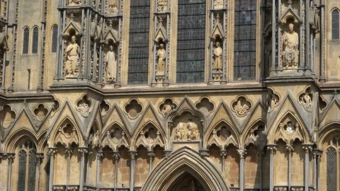 Wells Cathedral West Front Stock Footage 111486063