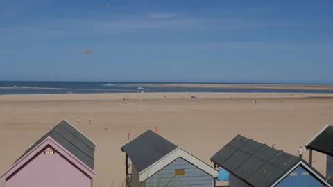 Wells next the Sea beach Stock Footage 285281113