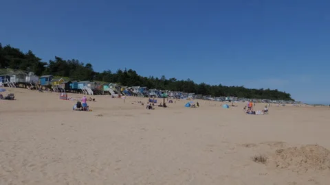 Wells next the Sea beach Stock Footage 285942999