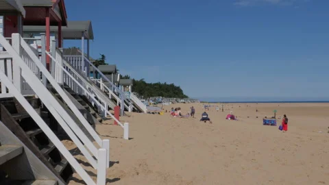 Wells next the Sea beach Stock Footage 285943338