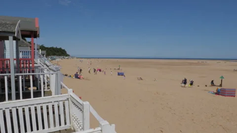 Wells next the Sea beach Stock Footage 285943676