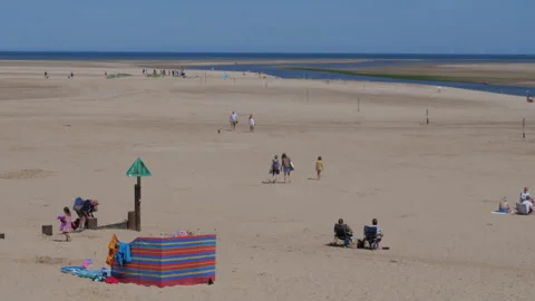 Wells next the Sea beach Stock Footage 285943832