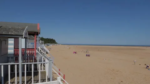 Wells next the Sea beach Stock Footage 285944470