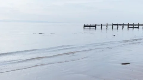 Welsh coast looking towards Eryri National Park, North Wales, UK Stock Footage 334431686