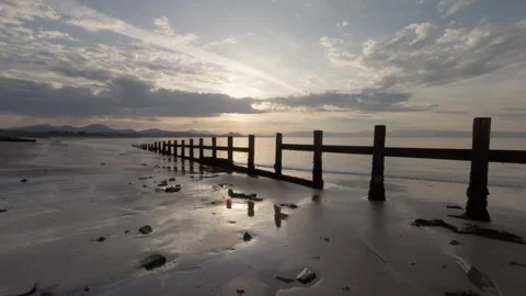 Welsh coast looking towards Eryri National Park, North Wales, UK Video stock 334442730