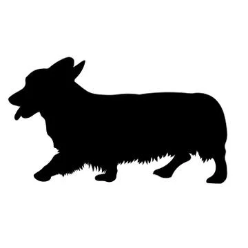 Welsh Corgi Silhouettes Stock Illustration