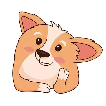 Welsh corgi vector cartoon sticker illustration イラスト素材