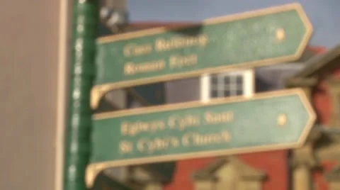 Welsh Direction Signs Stock-Footage 42474272