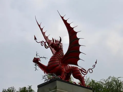 Welsh dragon in Mametz Stock Photos