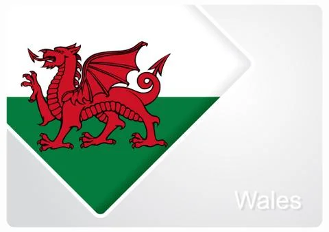 Welsh flag design background. Vector illustration. Stock Illustration
