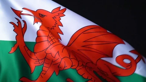 Welsh Flag Flapping Stock Footage 118972687