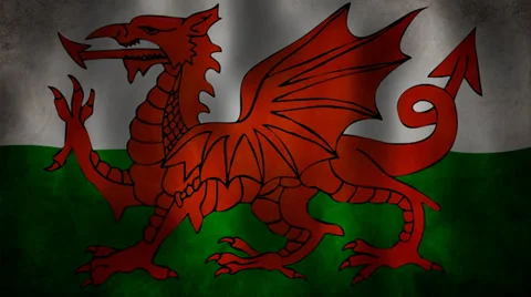 Welsh flag waving HD Stock Footage 36134590