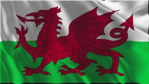 Welsh flag waving slowly Stock Footage 337273326