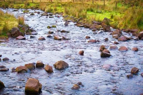 Welsh flowing river  Stock Photos