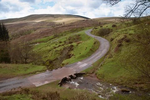 Welsh mountain road Foto stock