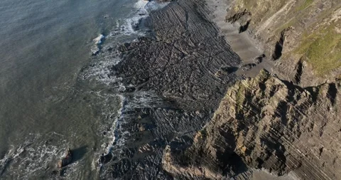 Welsh Sea Cliffs Stock-Footage 264840213