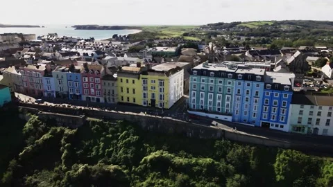 Welsh seaside town Stock Footage 140194061