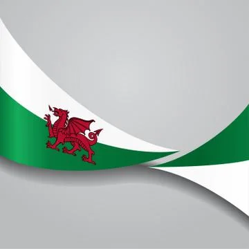 Welsh wavy flag. Vector illustration Stock Illustration