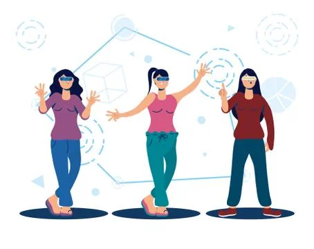Weman using augmented reality technology Stock Illustration
