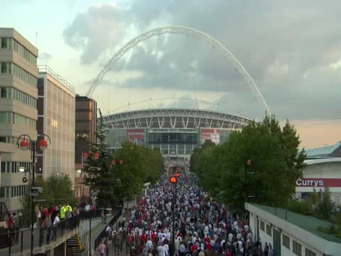 Wembley Stadium Match Crowds Stock Footage 12061424