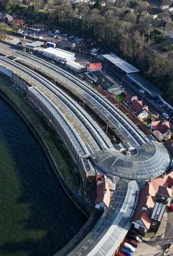 Wemyss Bay train station viewed from above Stock Photos
