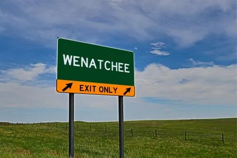 WENATCHEE US Highway Exit Only Sign Stock Photos