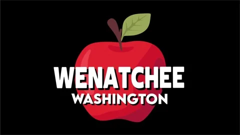 Wenatchee washington with an apple Stock Footage 307568856