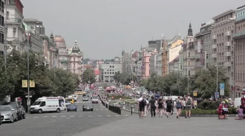 Wenceslas Square Stock Footage 40825204