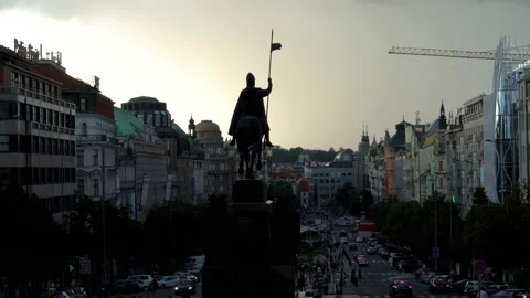 Wenceslas Square in Prague Stock Footage 211789210