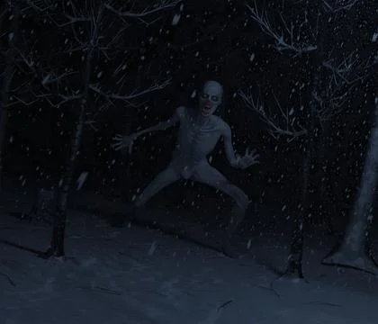 Wendigo Attack Stock Illustration