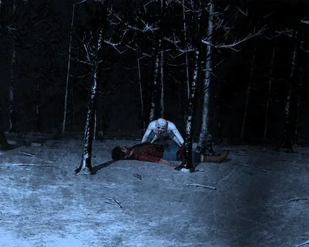 Wendigo feeding Stock Illustration