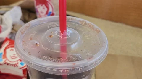 Wendy's Fast Food Drink Cup Restaurant S... | Stock Video | Pond5