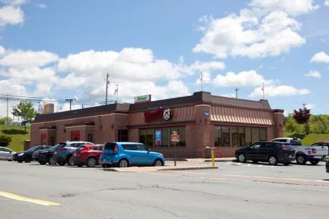 Wendys hamburger eatery Stock Photos