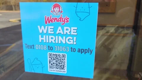 Wendy's We Are Hiring Signage QR Code | Stock Video | Pond5