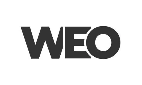 WEO logo design template with strong and modern bold text. Initial based ve.. 스톡 일러스트