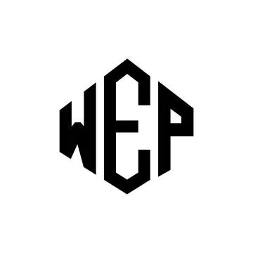 WEP letter logo design with polygon shape. WEP polygon and cube shape logo .. Stock Illustration