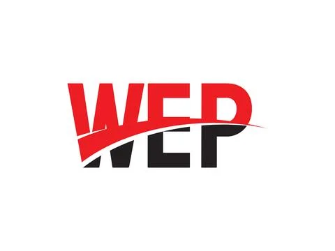 Wep letters isolated on white background, vector logo Stock Illustration