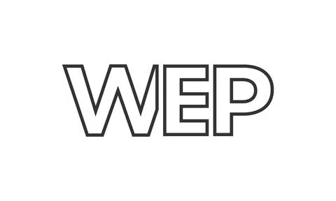WEP logo design template with strong and modern bold text. Initial based ve.. 스톡 일러스트