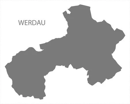 Werdau German city map grey illustration silhouette shape Stock Illustration